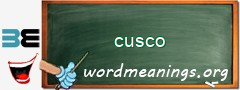 WordMeaning blackboard for cusco